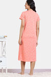 Zivame Scribbled Meadows Knit Cotton Mid Length Nightdress - Desert Flower — thumbnail 4